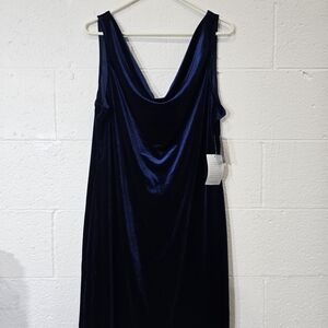 Nordstrom Midnight Blue Backless Velvet Dress
